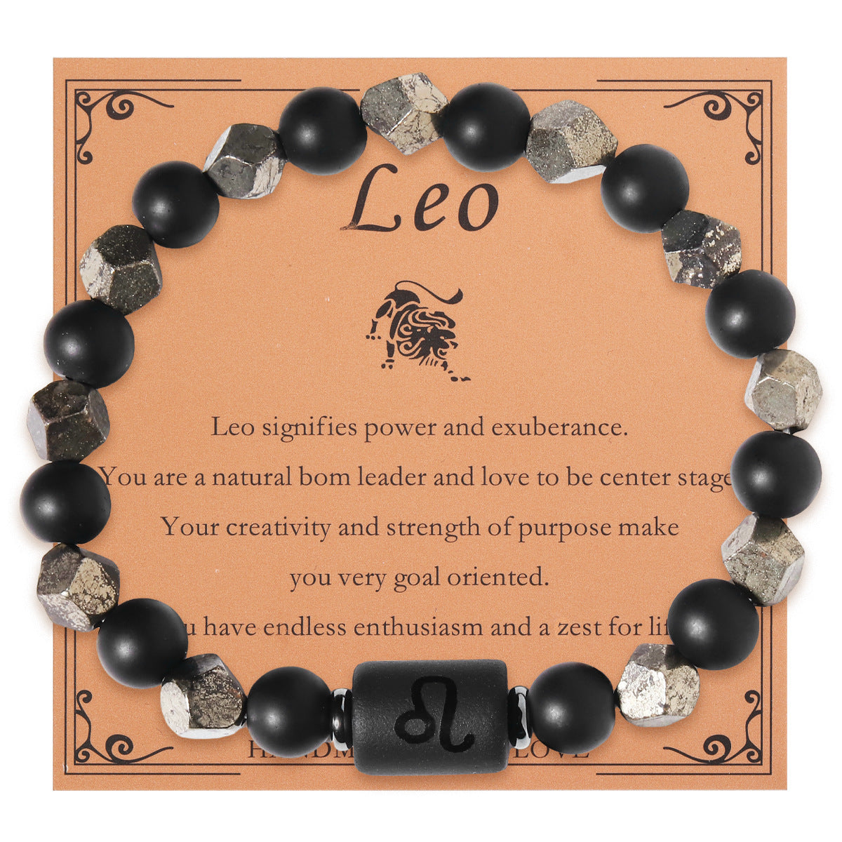 European And American Twelve Zodiac Sign Bracelet Brass Ore Beaded Bracelet