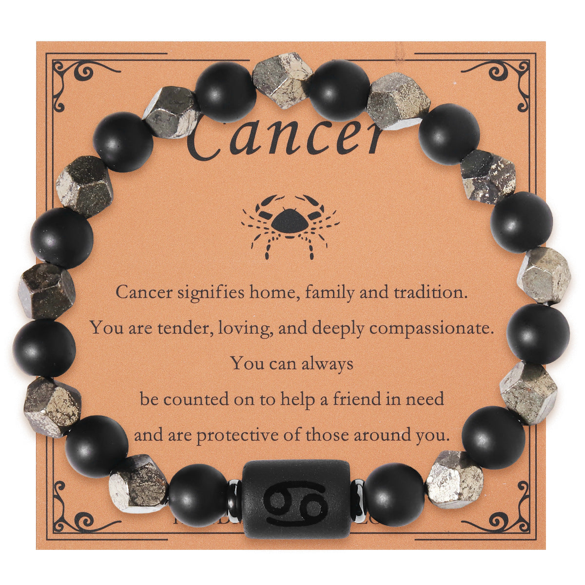 European And American Twelve Zodiac Sign Bracelet Brass Ore Beaded Bracelet