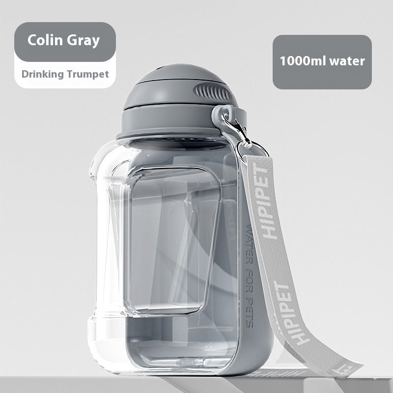 2-in-1 Portable Pet Water Bottle - Travel Dog Food & Water Bowl