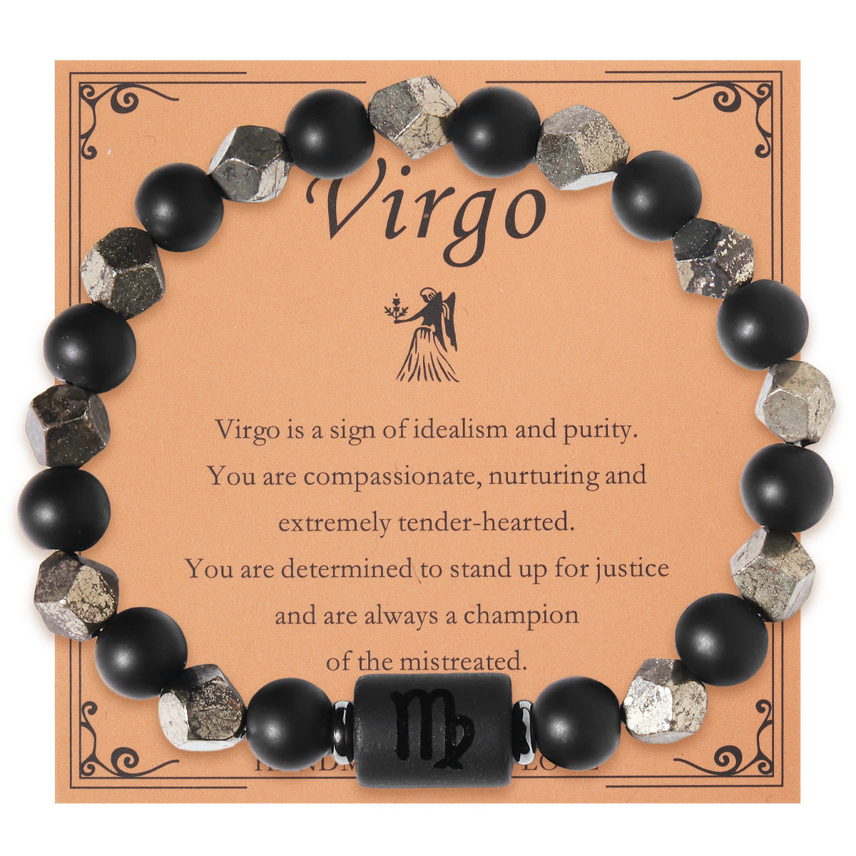 European And American Twelve Zodiac Sign Bracelet Brass Ore Beaded Bracelet