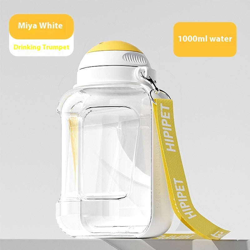 2-in-1 Portable Pet Water Bottle - Travel Dog Food & Water Bowl