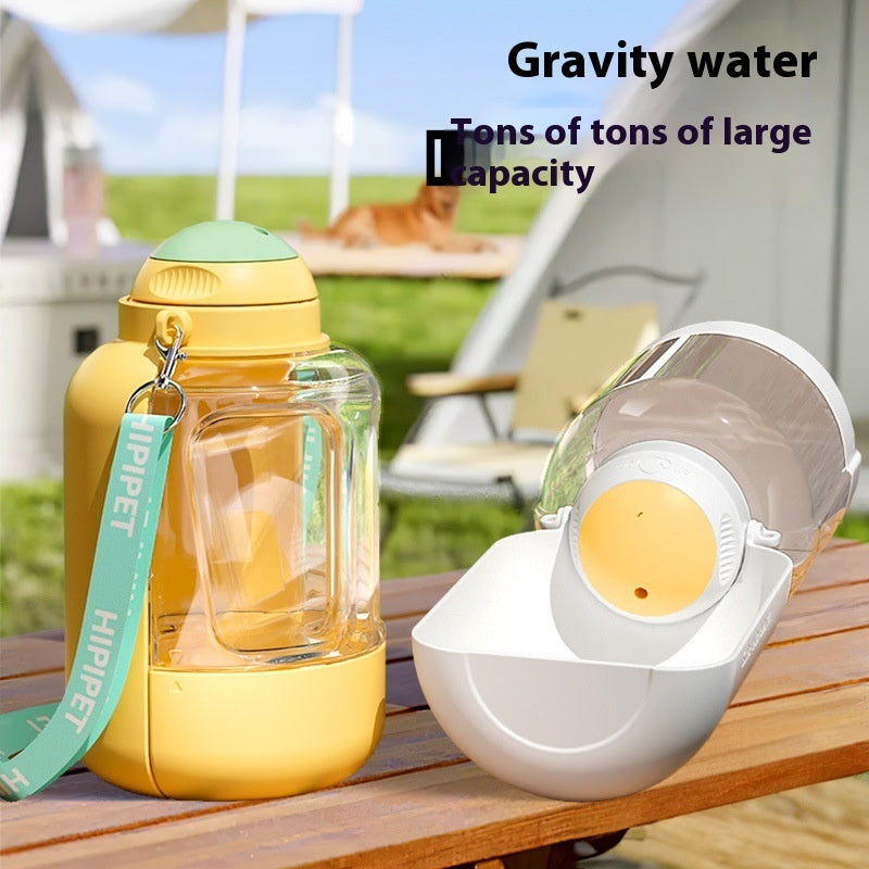 2-in-1 Portable Pet Water Bottle - Travel Dog Food & Water Bowl