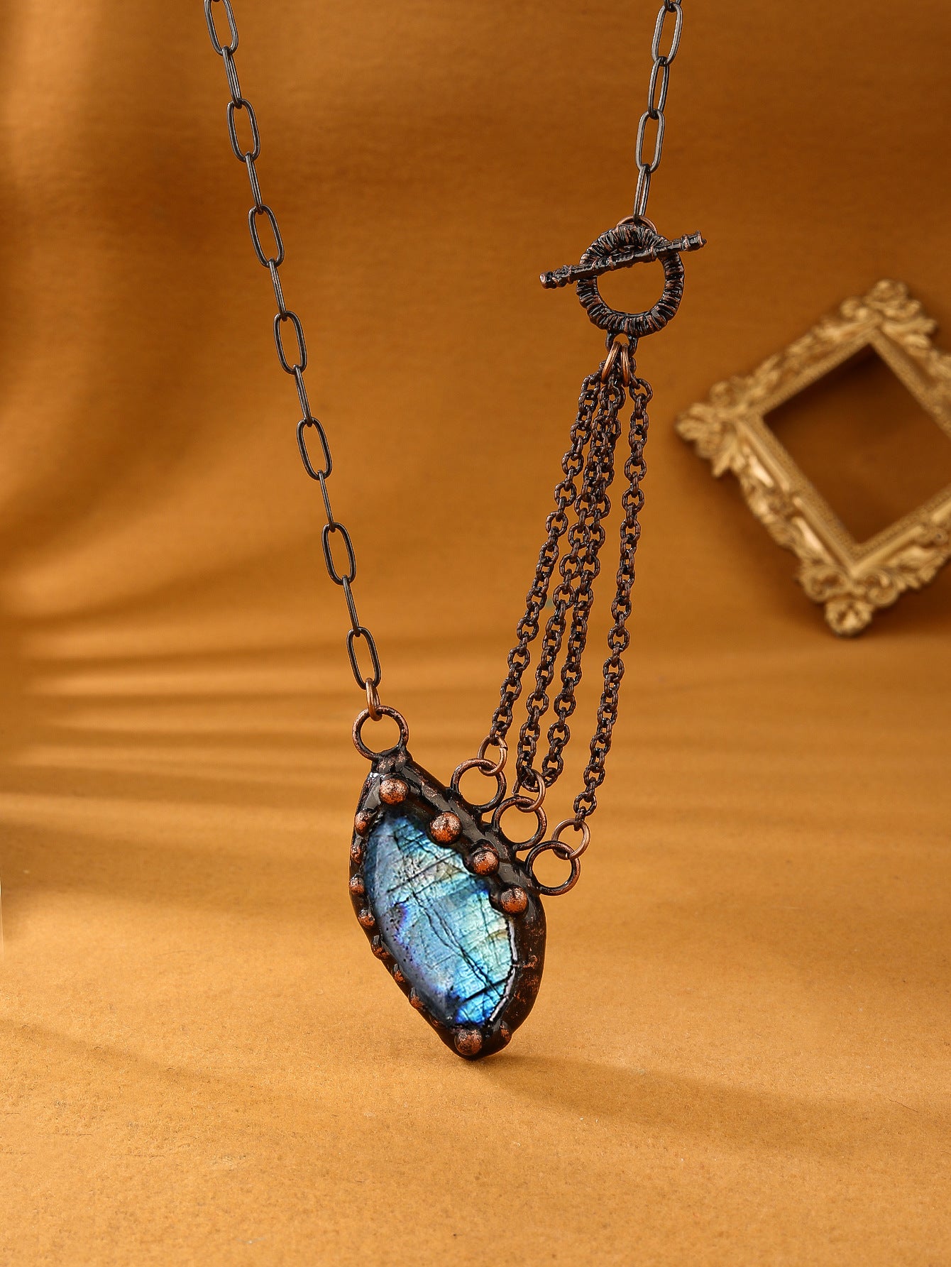 Antique Bronze-Plated Pendant Multi-Layer Necklace For Women