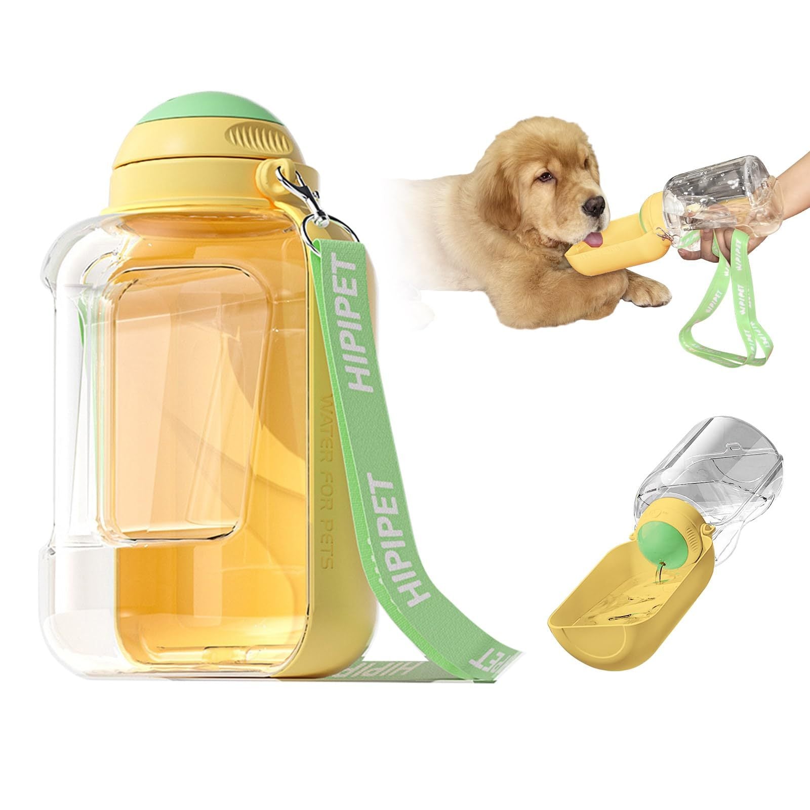 2-in-1 Portable Pet Water Bottle - Travel Dog Food & Water Bowl