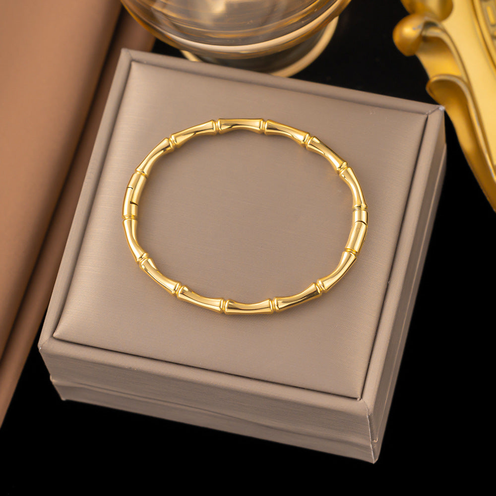 New Colorfast Japanese And Korean Style Titanium Steel Bracelet For Women, Versatile.