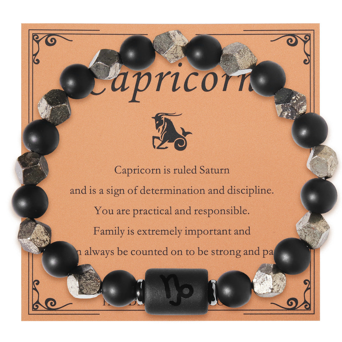 European And American Twelve Zodiac Sign Bracelet Brass Ore Beaded Bracelet