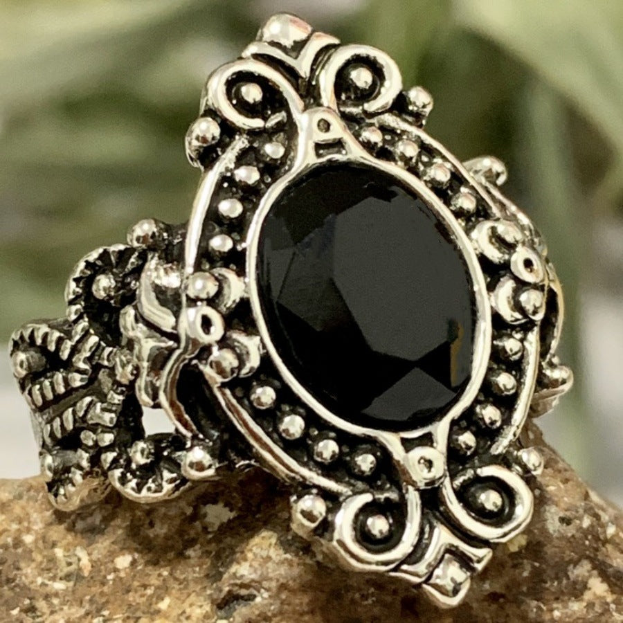European And American-style Vintage Silver-plated Ring