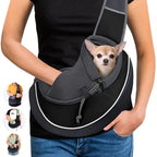Small Dog Sling Carrier - Hands-Free Crossbody Pet Bag for Toy Breeds