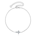 Versatile Diamond-encrusted Cross Bracelet Minimalist Style