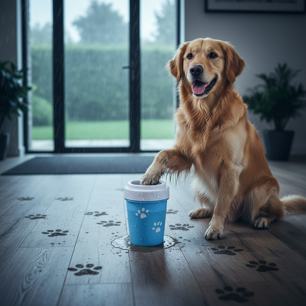 硅胶狗爪清洁器场景化产品图