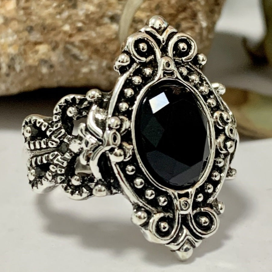 European And American-style Vintage Silver-plated Ring