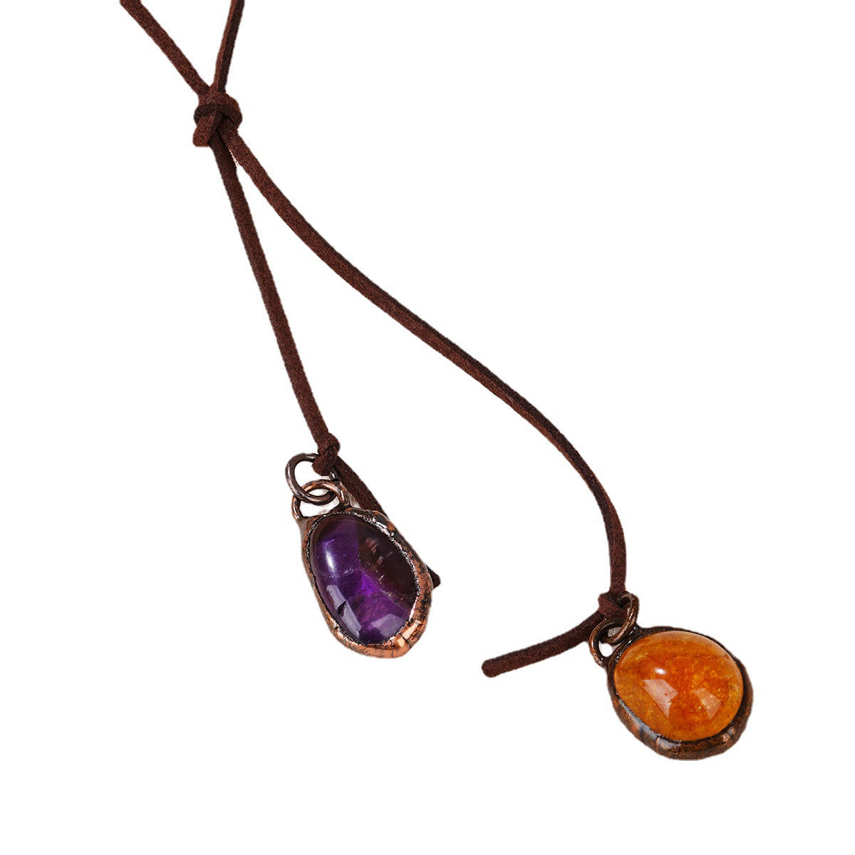 Retro-style Sparkling Stone Crystal Irregular Necklace