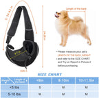 Small Dog Sling Carrier - Hands-Free Crossbody Pet Bag for Toy Breeds