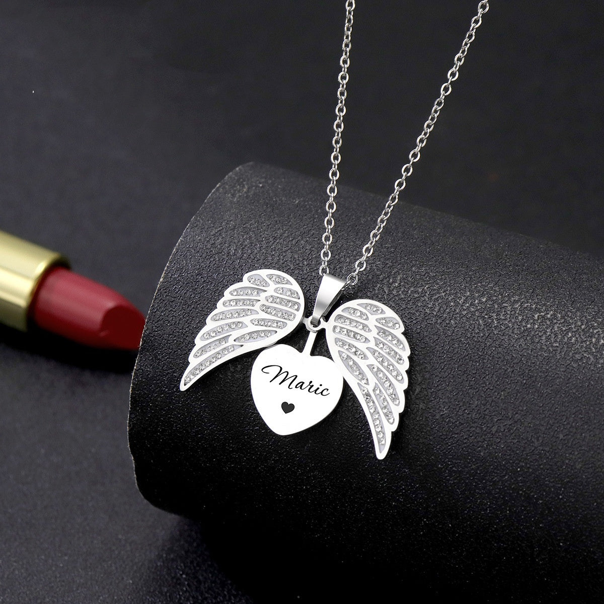 Custom Laser-cut Stainless Steel Necklace