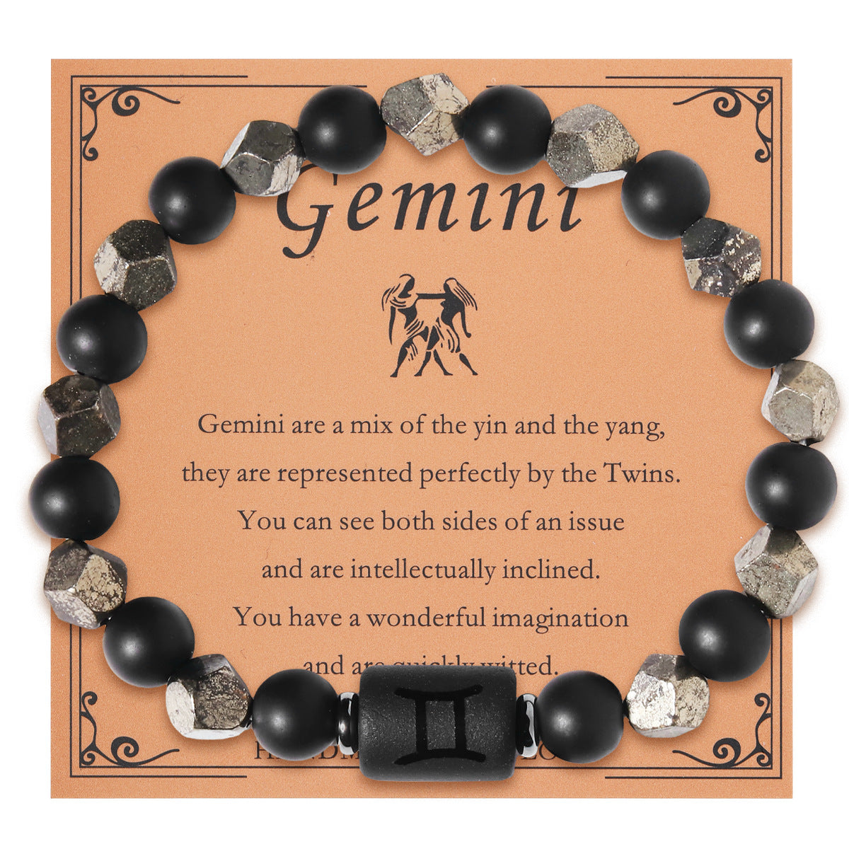 European And American Twelve Zodiac Sign Bracelet Brass Ore Beaded Bracelet