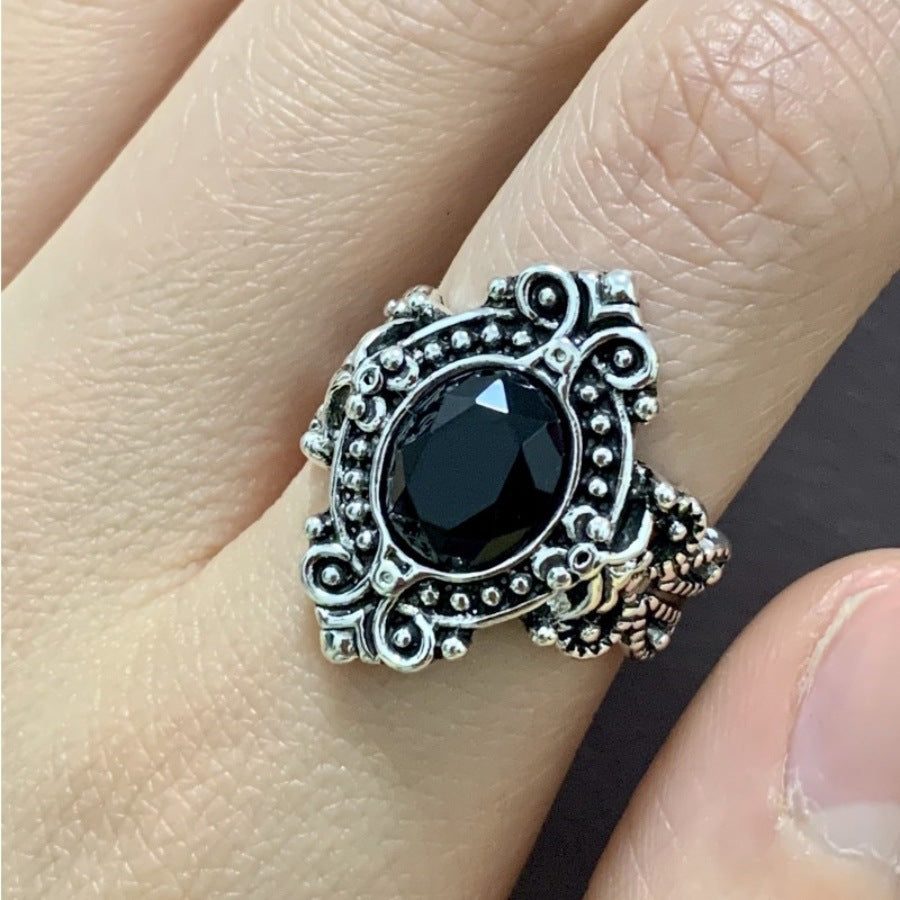 European And American-style Vintage Silver-plated Ring