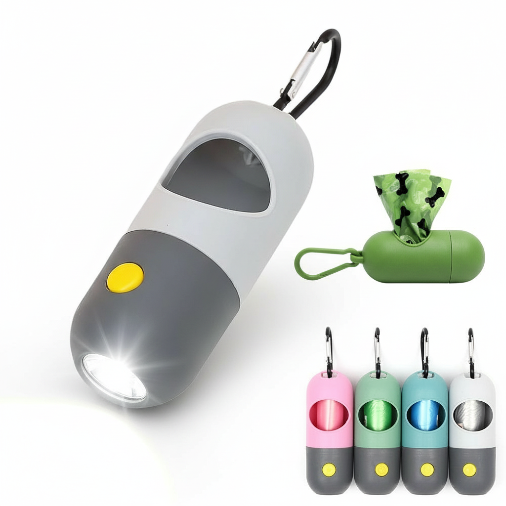 纯白背景LED宠物便便袋分配器